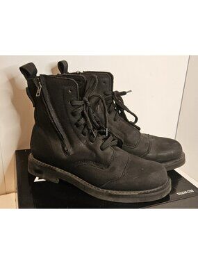 Motorcycle Boots Speed & Strength Size 10 Black Leather Upper With Box Like New